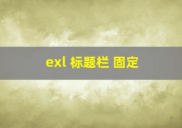 exl 标题栏 固定